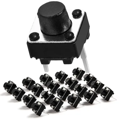 Vista 7 de Chanzon Interruptor de botón táctil táctil 0.236x0.236 x0.169 in Micro Momentary Tact Switch 2 pin 20 unids SPST Interruptores pulsadores