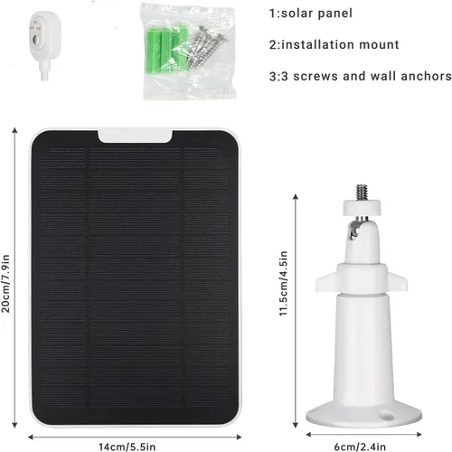 Vista 7 de Panel solar de carga de 5W de actualización compatible con Arlo Pro 3/Pro 4/Pro 5S/Ultra/Ultra 2/Go 2 Suministro de energía continua IP65 a prueba 1