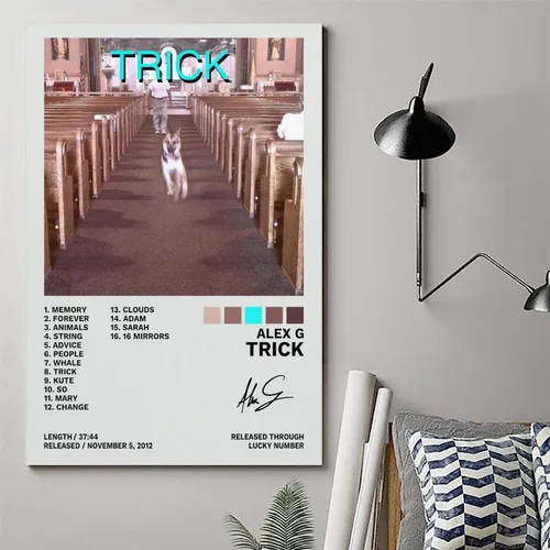 Vista 6 de JINXX Alex G Póster de la portada del álbum Trick, pintura decorativa en lienzo, pósteres de pared y arte, impresión de imagen, decoración moderna