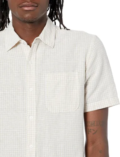 Vista 4 de Tienda Essentials Camisa de algodón de lino de manga corta para hombre