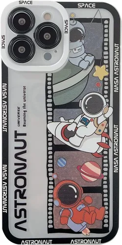 Vista 9 de Yonds Queen Funda transparente para iPhone 11, diseño de luna de astronauta espacial de astronauta de dibujos animados, elegante diseño de luna