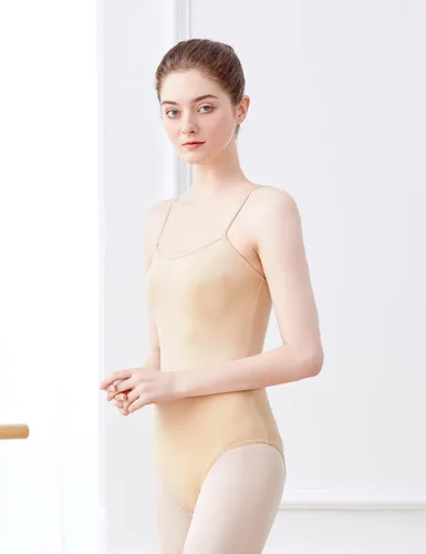 Vista 2 de Leotardos de baile nude para mujer con correas ajustables