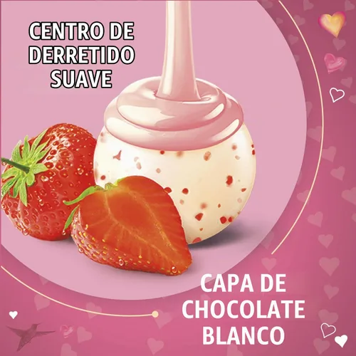 Vista 3 de Lindt LINDOR - Trufas de chocolate blanco con fresas y crema para San Valentín, bolsa de 5.1 oz