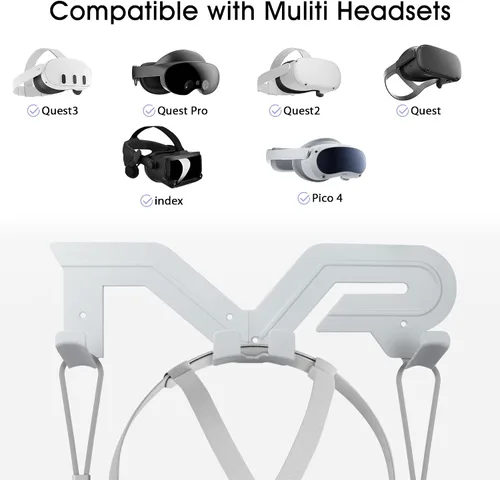 Vista 2 de (1 Set) Orzero VR Wall Mount Stand Compatible for Quest 3, Quest 2, Quest, Rift, Rift S, Pico 4, Valve Index, HTC Vive VR Headset, Controller Hook