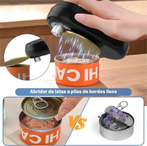 Vista 4 de Abrelatas eléctrico, abrelatas recargables para personas mayores y artritis, abrelatas automático de un solo toque, manos libres, borde liso
