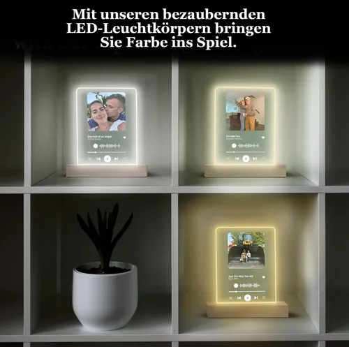 Vista 4 de Placa personalizada de Spotify, canción acrílica con foto y texto, marco de fotos personalizado para parejas, bodas, aniversario (4 x 6 pulgadas)