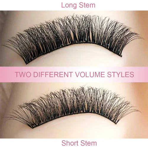 Vista 7 de Extensiones de pestañas postizas de volumen 3D-C-0.07-0.50 pulgadas, extensiones de pestañas postizas con tallo corto, extensiones de pestañas
