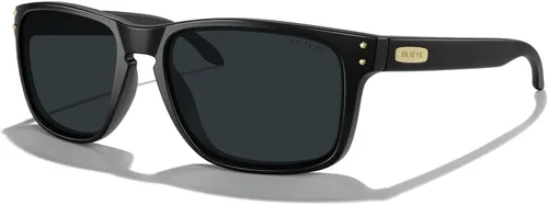 Vista 15 de Gafas de sol polarizadas deportivas para hombre, gafas de sol de marco flexible para pesca deportiva masculina Marco negro/lente negra/metal plateado