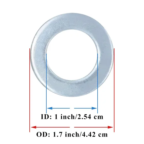 Vista 3 de Kit de 2 tuercas de remolque para eje de 1 pulgada, incluye tuercas de eje de 1 pulgada, arandelas de husillo de 1 pulgada y pasadores de chaveta