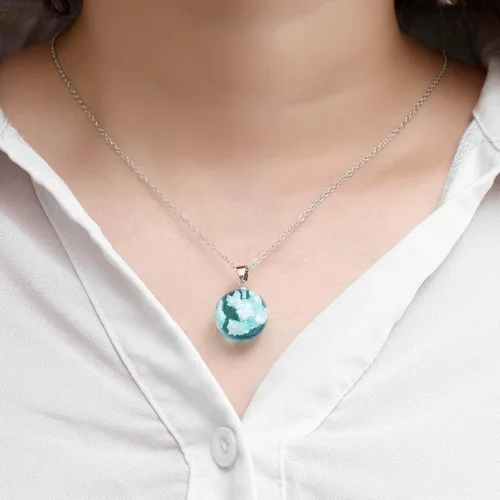 Vista 7 de Lroxiy Collares para mujeres y niñas, diseño creativo de girasol copo de nieve azul cielo hoja colgante cadena de San Valentín regalos joyería