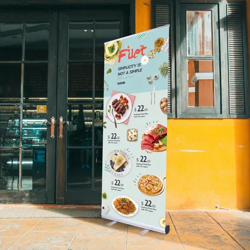 Vista 8 de Instahibit 10 unids 33 "x79" retráctil roll up banner stand pantalla aluminio estructura pop up banner para economía feria evento