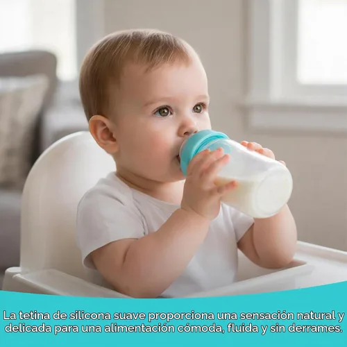 Vista 5 de Refresh-a-Baby - Adaptador de pezón reutilizable para biberón, convierte instantáneamente cualquier biberón en un sorbo con pezones de silicona Azul