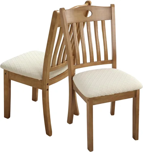 Vista 7 de Fuloon Fundas elásticas para asiento de silla, 2 PCS, extraíbles y lavables, fundas para sillas de comedor, antipolvo, fundas deslizantes de cojín