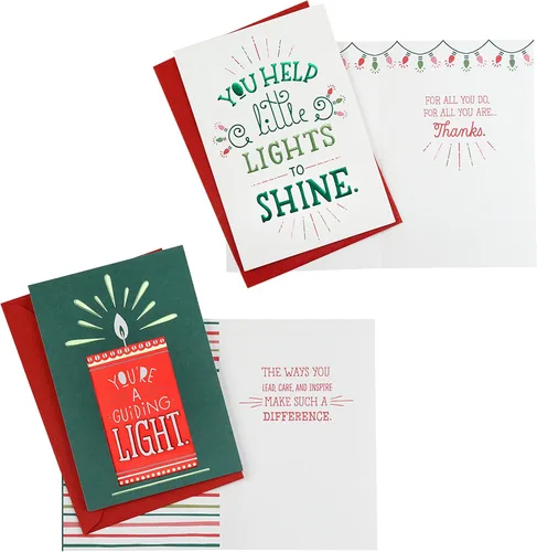 Vista 3 de Hallmark Surtido de tarjetas de Navidad para profesores o niñeras de niños (10 tarjetas con sobres) (2299XXM3012)