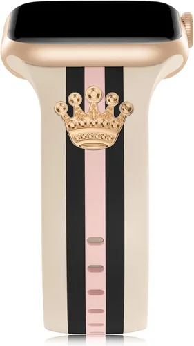 Vista 9 de Banda de diseñador con adornos decorativa compatible con Apple Watch de 38mm 40mm 41mm 42mm 44mm 45mm 46mm 49mm, para mujeres y hombres, pulseras