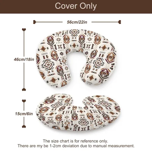 Vista 7 de Funda de almohada de lactancia con patrón nativo americano occidental, unisex, tribal, geométrico, extraíble, para bebés, niñas, niños, recién