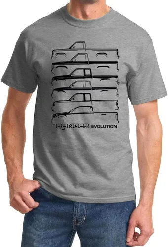 Vista 10 de Ford Ranger Pickup Truck Evolution Classic Outline Design Camiseta