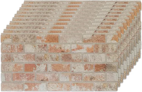 Vista 27 de IZODEKOR Paneles de pared 3D con efecto ladrillo, revestimiento, aspecto de piedra, revestimiento de espuma de poliestireno para sala de estar