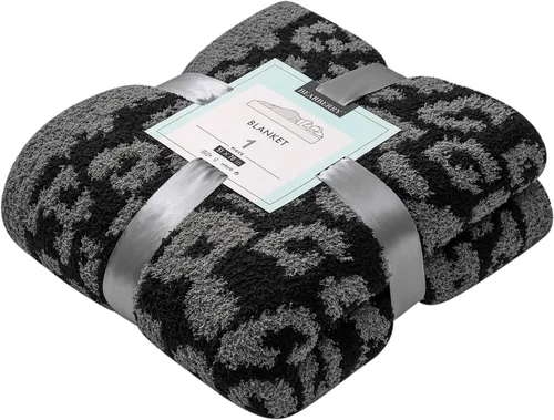Vista 17 de bearberry Manta de Tiro Mullida de Punto de Leopardo, Manta de Microfibra Suave, Acogedora y Cálida para Sofá, Cama, Viajes (Leopardo, 51"x70")