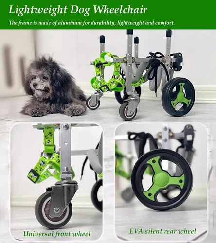 Vista 3 de Dog Wheelchair Light Weight Dog Wheelchair for Back Legs, 4 Wheel Pet Wheelchair Cart for Hind Limb Weakness Doggie, Support Leg and Belly Dog