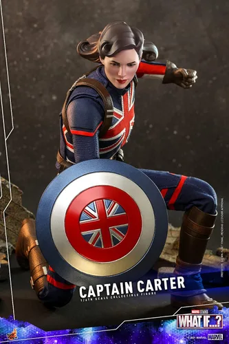 Vista 2 de Hot Toys 1:6 Capitán Carter - ¿Qué pasa si...?, Azul