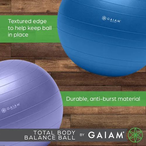 Vista 4 de Gaiam Pelota de equilibrio para todo el cuerpo de yoga, antiestallido con bomba de aire para silla de casa, oficina y fitness - Varios tamaños
