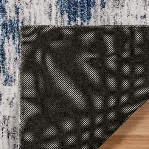 Vista 3 de Gertmenian - Tapete bohemio decorativo para interior, antideslizante, muy resistente para zonas de alto tránsito en habitación, sala de estar, Azul