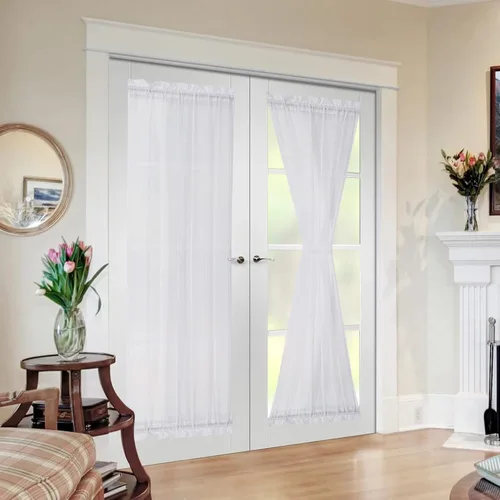 Vista 8 de MIULEE Cortinas Transparentes Laterales para Puerta Francesa con Filtrado de Luz, Tratamiento de Ventana, 2 Paneles de 25 x 40 Pulgadas con Beige