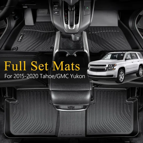 Vista 55 de Tapetes de piso para todo clima y forro de carga con respaldo para Chevrolet Suburban de 7 asientos 2021-2025 / GMC Yukon XL de 7 asientos