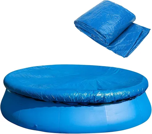 Vista 9 de DECOHS Cubierta solar para piscinas de 6 pies, cubierta solar para piscinas de marco redondo, cubierta de piscina para redonda inflable, protector