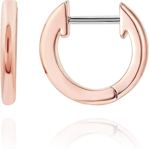 Vista 8 de PAVOI Aretes chapados en oro de 14 quilates y 18 quilates Aretes de oro para mujer Aretes delicados y aros pequeños de circonita cúbica Vermeil