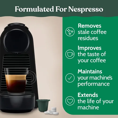 Vista 2 de Roobi Cápsulas de limpieza compatibles con Nespresso. Incluye 1 cápsula reutilizable y 12 tabletas de limpieza. Especialmente formuladas