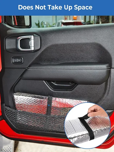 Vista 6 de Parasol mejorado para parabrisas compatible con Wrangler JL y Gladiator JT, parasol plegable que bloquea los rayos UV, protector de protección solar