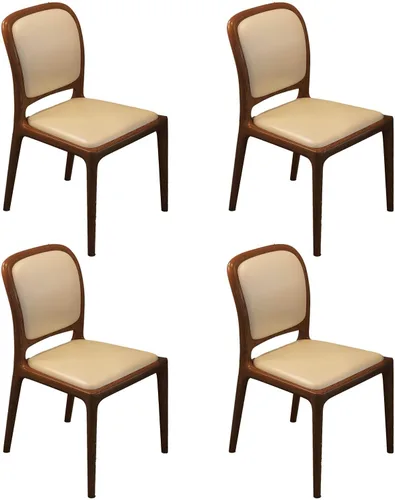 Vista 10 de Sillas de comedor de madera sin brazos, sillas de cocina de comedor, silla de escritorio de cocina de nogal con soporte trasero, silla de Negro