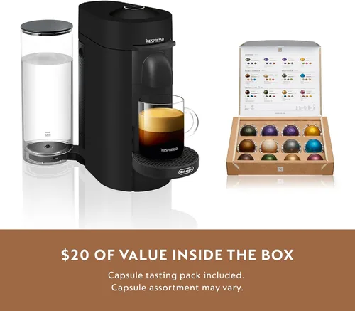 Vista 8 de Nespresso Vertuo Plus Deluxe Cafetera y Máquina de Espresso por De'Longhi, Negro Mate