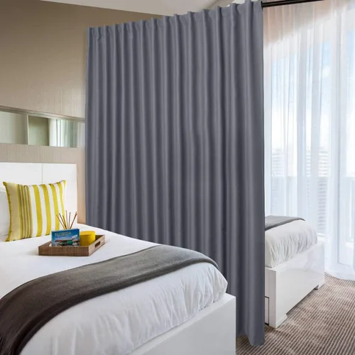 Vista 96 de DWCN Cortina opaca divisora de privacidad para puerta corrediza de patio, cortinas térmicas extra anchas con pestaña trasera y bolsillo para barra