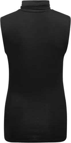 Vista 4 de OThread & Co. Camiseta sin mangas de cuello alto para mujer, capa elástica, cómoda, cuello alto