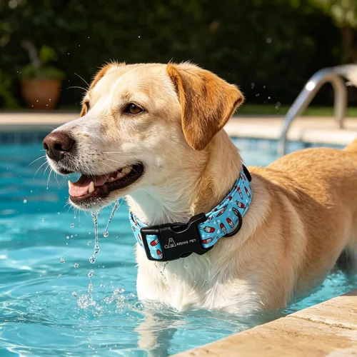 Vista 118 de Aring Pet Collar de algodón, ligero y ajustable, con hebilla de liberación rápida, para perros pequeños, medianos y grandes, para cachorros, S, Hoja