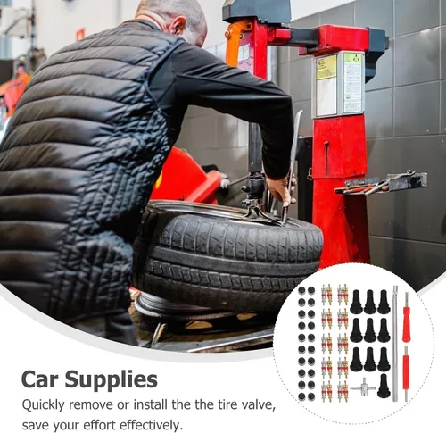 Vista 9 de 54pcs Tire Valve Stem Removal and Installation Tool Kit with Valve Tools for Car Tire Maintenance and Auto Repair Supplies