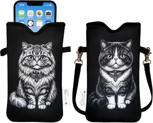 Vista 29 de Tainada Funda Estuche Bolsa de Neopreno para Teléfono para Hombres y Mujeres con Correa Cruzada/Cordón para el Cuello para iPhone 17/16/15 Pro Max