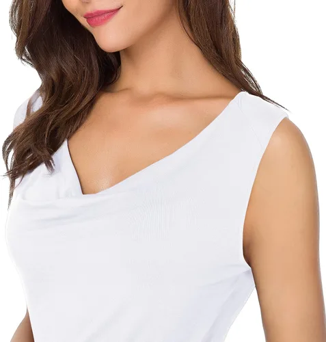 Vista 3 de Camiseta sexy de manga larga para mujer, tela elástica y con hombros descubiertos