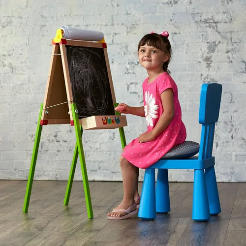 Vista 5 de Gaiam – cojín de equilibrio para niños, inflable Wobble Disco Cojín con silla sentado activo con Aguja para inflar
