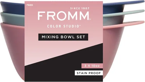 Vista 7 de Fromm Juego de 3 cuencos de mezcla de color de 10 onzas, cuencos profesionales de salón de belleza, cuencos de color para coloristas y estilistas