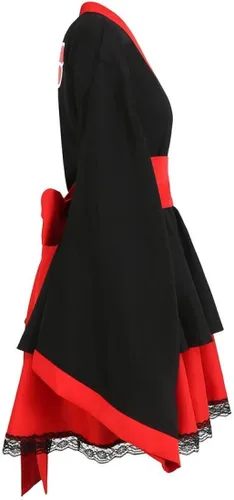 Vista 4 de Disfraz de sirvienta de anime para cosplay disfraz de Halloween para mujer vestido de kimono uniforme