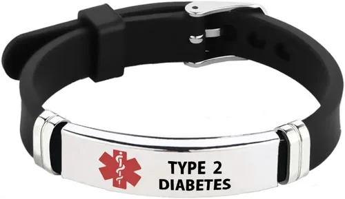 Vista 35 de TGLS Pulsera de identificación de alerta médica roja para mujeres y hombres de emergencia de primeros auxilios de alerta sanitaria grabada con láser