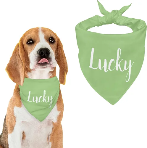 Vista 26 de Bandana personalizada para perro con nombre de poliéster, bandana personalizada para perro, triángulo, bufanda personalizada para mascotas