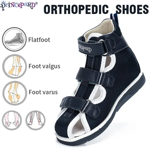 Vista 2 de princepard Sandalias ortopédicas para niños y niños, zapatos correctivos de verano para niños y niñas, pies planos o caminar de puntillas, soporte