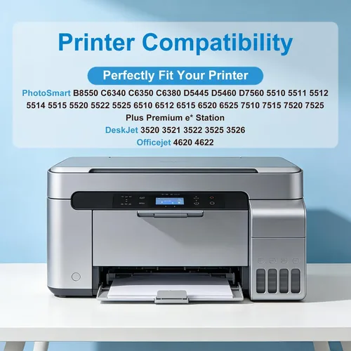 Vista 2 de 564XL - Cartuchos de tinta negra compatibles con HP564xl para impresora HP 564 XL 564 tinta negra 564 funciona con DeskJet 3520 3525 OfficeJet 4620