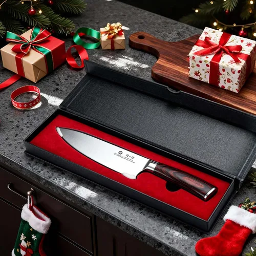 Vista 8 de imarku - Cuchillo de cocina profesional de 8 pulgadas, acero japonés HC