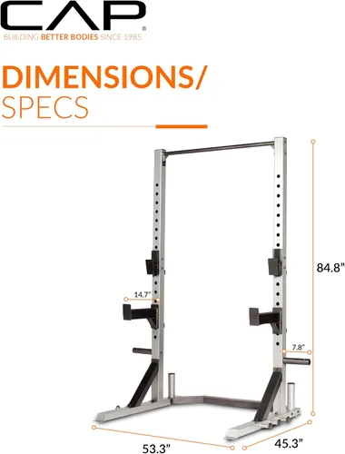 Vista 4 de CAP Barbell - Serie de colores FM-8000F Deluxe Power Rack Gris